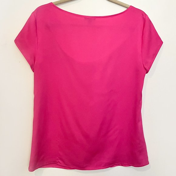 Ann Taylor shiny pink cowl neck blouse - Medium - Picture 4 of 4